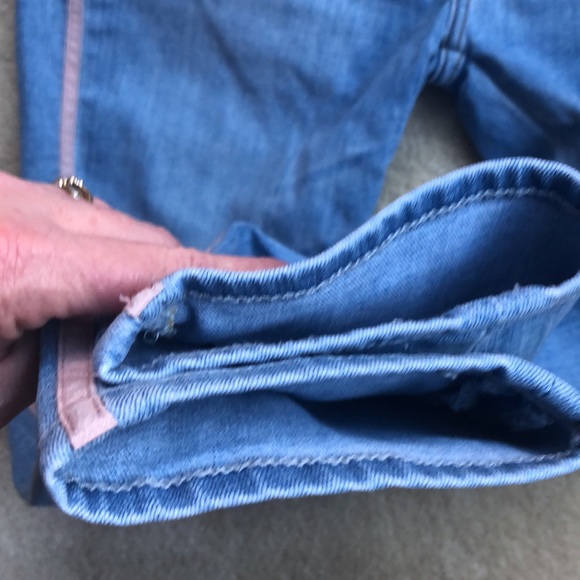 7 For All Mankind High Waist Ankle Gwenevere Striped Super Stretch Jeans - Picture 8 of 11